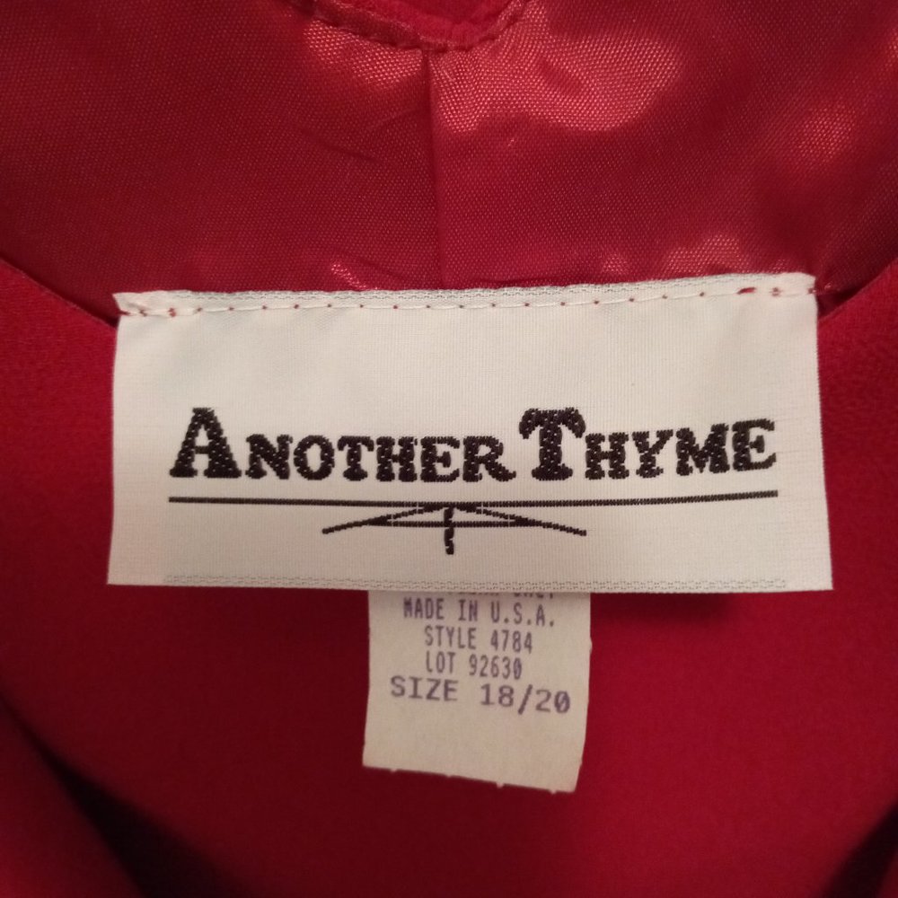 Another Thyme 2- piece shear Jacket with lined vest Red, size 18/20